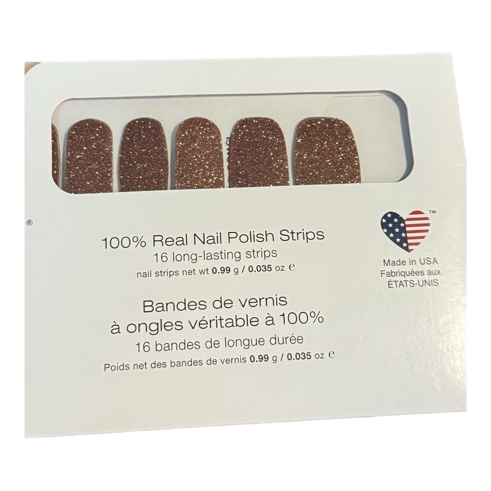 Color Street SAHARA JEWEL Brown & Copper Glitter Nail Strips Set - Picture 3 of 8